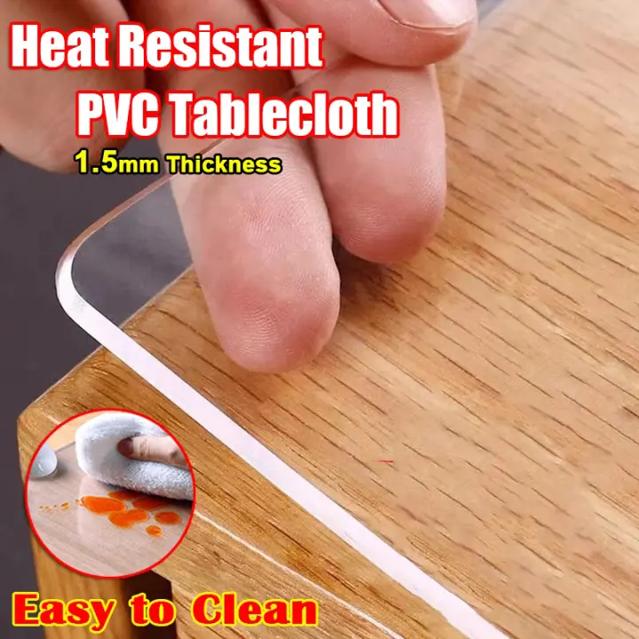 2.5mm Thick Transparent Table Cover Clear Table Cover PVC Plastic Mat Table Cover Waterproof PVC Table Cloth Desk Protector Mat - 1