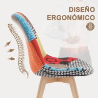 Silla Nórdica Multicolor con Resaldo Estilo Patchwork para Cocina BH29mf-4 - details 5