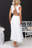 BUNO-Vestidos sin mangas para mujer, vestido plisado con tirantes elegantes, Espalda descubierta, vestidos de lino y algodón de verano, cintura alta, venta al por mayor, envío triangular - details 10