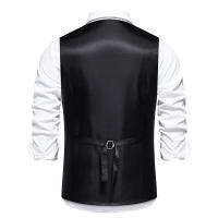 Chaleco de Traje Slim Fit para Hombres Nuevo Arrival Accesorios de Cadenas de Moda Casual Vintage Para Fiesta de Boda Material Exterior de Poliéster - details 3