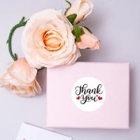 Etiquetas de sellado de regalo de piezas, pegatina de agradecimiento blanca con corazón rojo, paquete de regalo de negocios, decoración personalizada, 500 - details 5