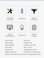 Kemei-cortadora de pelo eléctrica recargable para hombres, adultos y niños, máquina profesional inalámbrica con pantalla LCD, KM-8602 - details 1