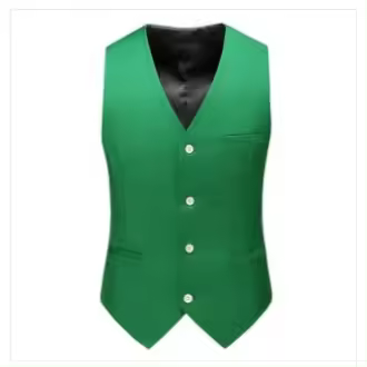 Chaleco de traje Formal de un solo pecho para hombre, talla grande 6XL, Color negro, verde, Color puro, baile de boda, vestido de fiesta Social de negocios - 1