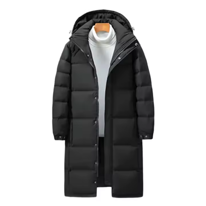 Abrigos de Invierno de Algodón para Hombres y Mujeres Cómodos Abrigos de Pareja, Cuello Alto Acolchado, Longitud Media, Calidez Parka - 1