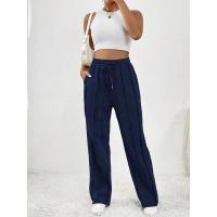 Pantalones deportivos de pierna ancha para mujer con cintura, pantalones rectos grises para, elástico cómodo - details 10