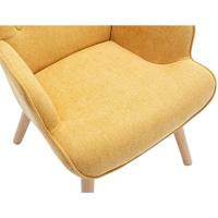 Sillón de tela amarillo único - details 4