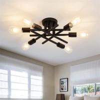 Lámpara Led de techo moderna para sala de estar, accesorio de iluminación interior, Base de bombilla E26, color negro, estilo nórdico minimalista - details 4