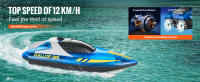 VEVOR-barco a Control remoto para piscinas y lagos, barco de carreras con luz LED, 2 baterías recargables, 2,4 GHz, 12 km/h - details 2