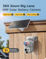 Cámara Solar de Pantalla Doble SHIWOJIA Zoom 36X Seguridad al Aire Libre Follow de Humano PIR - details 0