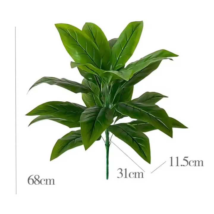 Plantas artificiales grandes para decoración del hogar, ramas de hojas de árboles pseudo tropicales de tacto real, plantas de plástico para jardín, 68 - 1