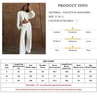 Conjunto de Moda de Lino Blanco Elegante Camisa de Manga Larga y Pantalones Anchos con Cintura Media Estilo Streetwear para Mujeres 2024 - details 2