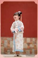 Disfraz antiguo para niños, ropa a cuadros, corte de la dinastía Qing, conjunto de cheongsam de dos piezas de estilo chino para niñas de primavera - details 6