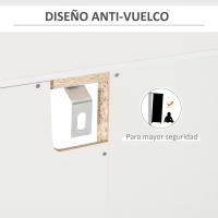 Aparador de Cocina con Botellero para 20 Botellas Armario Auxiliar con 1 Puerta de Cristal Estantes y Soporte de Copas de Vino para Comedor Bar 80x36x85 cm Blanco - details 4