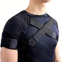 Correa de soporte de hombro ajustable, doble vendaje, compresión cruzada, protector de hombro, vendaje de corrección de postura - details 1