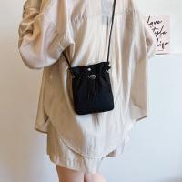 Bolso de lona con cordón de estilo coreano, bandolera de nailon de Color sólido, bolso de hombro, cartera, bolso para teléfono móvil, trabajador de oficina - details 14