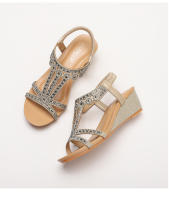 Sandalias de cuña para mujer, verano 2025, nuevo estilo, modernas y cómodas, con banda elástica, zapatos romanos con temperamento. - details 7