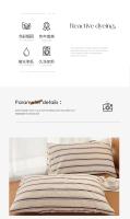 Seta de Cama de Talla Grande con Estampado a Rayas en Colores 3/4 Piezas para Adultos Single Double Queen Set 200x230cm - details 7