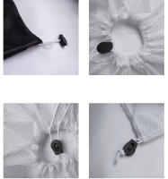 ZP Bolsa de almacenamiento, 2 piezas, Negra, FINA Malla with Cordón, 60x90 - details 3