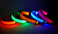 Correa LED de nailon para perro, Collar fluorescente luminoso de seguridad nocturna que brilla en la oscuridad - details 14