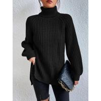 Suéteres de mujer, suéter informal de punto con cuello alto, tops, jerséis para mujer - details 6