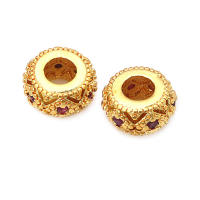 Cuentas espaciadoras cilíndricas redondas de latón de Color dorado mate, pulseras, cuentas, accesorios de joyería Diy, fabricación de Rosediy, sitio web oficial - details 16