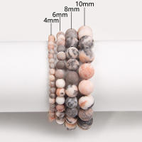 Pulsera de Piedra Mineral Zebra Rosa Frostada Natural Hecha a Mano Joyería de Meditación de Yoga - details 5