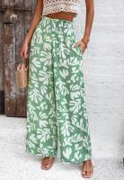 Pantalones elásticos de pierna ancha para mujer Primavera-Verano Chic con estampado elegante - details 12