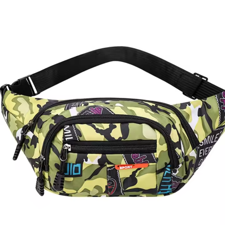 Riñonera de lona de estilo coreano, bolsa de plátano de alta capacidad para deportes al aire libre, bolsas cruzadas impermeables para viajes - 1
