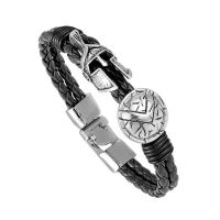 Nuevo cuero vintage lujoso hecho a mano de Guerrero Sparta, pulseras de mujer, joyas, regalos exquisitos, pulseras de hombre - details 3