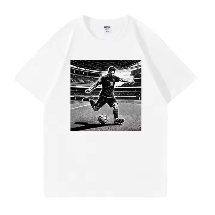 2025 Camiseta para hombre Camiseta negra pura 100% algodón Camisetas Messi blanco última novedad camiseta de fútbol Camiseta de fútbol - 1
