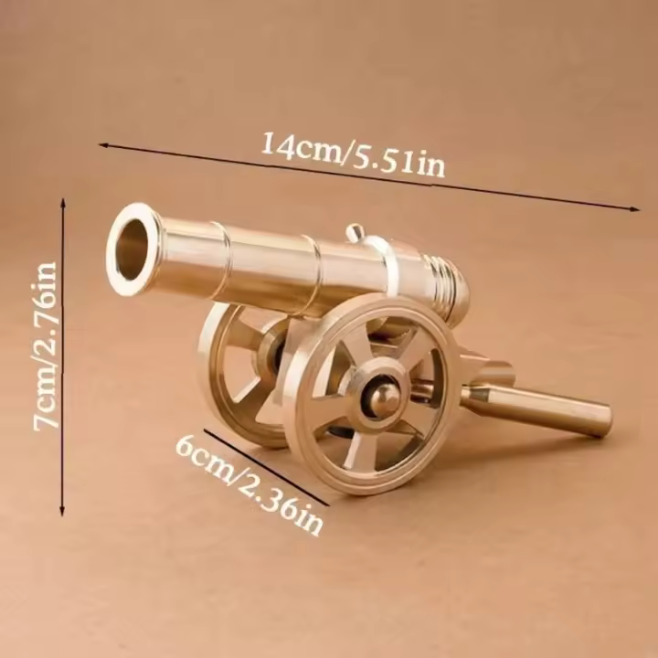 Mini Cañón de Latón Adorno de Lujo para Decoración del Hogar Regalo de Recuerdo de Ejército para Mueble de TV - 1