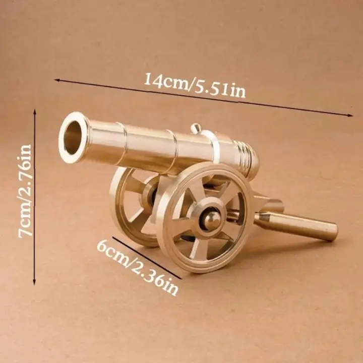 Mini Cañón de Latón Adorno de Lujo para Decoración del Hogar Regalo de Recuerdo de Ejército para Mueble de TV - 1