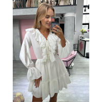 para mujer Primavera Verano Nuevo vestido corto de gasa con manga acampanada - details 27