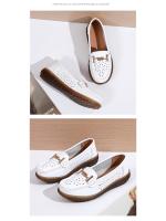 Zapatos de mujer de primavera nuevo estilo Mocasines de cuero genuino, punta redonda, planos, antideslizantes, suela suave Comodidad individual para mujeres de edad media y mayor - details 14