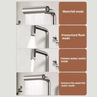 Grifo de Cocina Cascada 4 Modos Universal 360 ° Grifo para fregadero montado en cubierta de un solo orificio, frío y caliente, de acero inoxidable, con brazo oscilante giratorio - details 3
