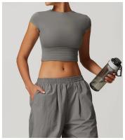 Camiseta deportiva de manga corta con cuello redondo para mujer, Camisa ajustada de manga corta para Yoga, secado fino, para correr - details 6