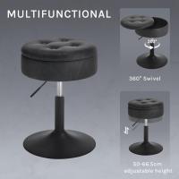 Giratorios Cuero Sintético con Tapa Extraible, Taburetes Bar para Almacenaje, Altura Ajustable Entre - details 2