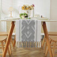 Mantel Moderno Geométrico Cubierta de Mesa de Algodón Ecológico Premium con Borlas Artesanales - details 2