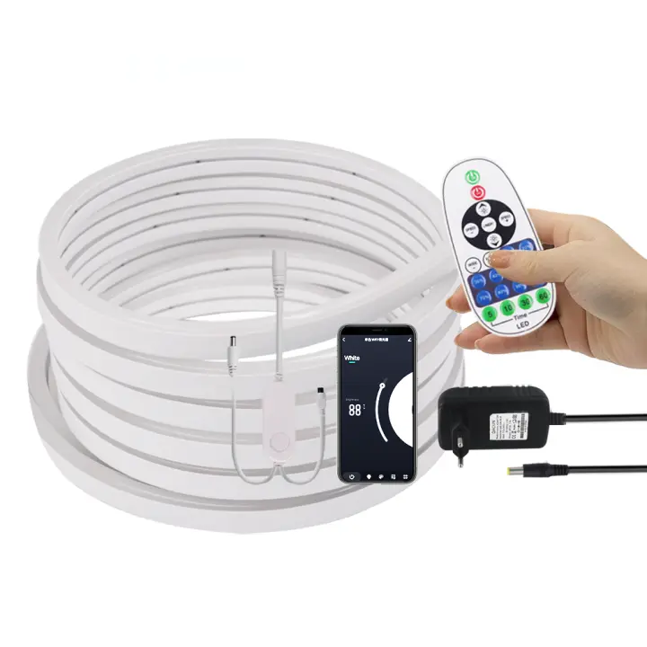 Tira de Neón Tuya WIFI DC24V 2835 120Leds/m Signo de Neón Tubo de Silicona Flexible Impermeable IP67 Control Remoto Alexa 0.5m-10m Marca XUNATA - 1