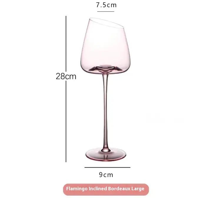 Copa de champán de cristal para el hogar, copa de boca oblicua, vino rosa grande del norte de Europa, alto valor - 1