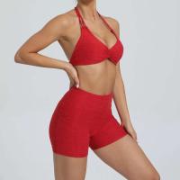 Traje de entrenamiento de gimnasia reforzado deportivo para mujer, ropa deportiva para mujer, traje de yoga rosa, verde y rojo 2024 - details 13
