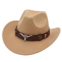 Gorro de Cowboy Estilo Occidental Gorro de Jazz para Mujeres Hombres y Niños Estilo Étnico con Borla Rolada Gorro de Felt - details 0