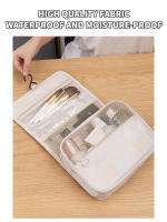 Bolsa De Almacenamiento Para Maquillaje Multifuncional De Viaje Capaz De Colgarse Gran Capacidad De Almacenamiento Seco Y Húmedo Separado Bolsa De Lavado Portátil De Oxford 28*23cm - details 1
