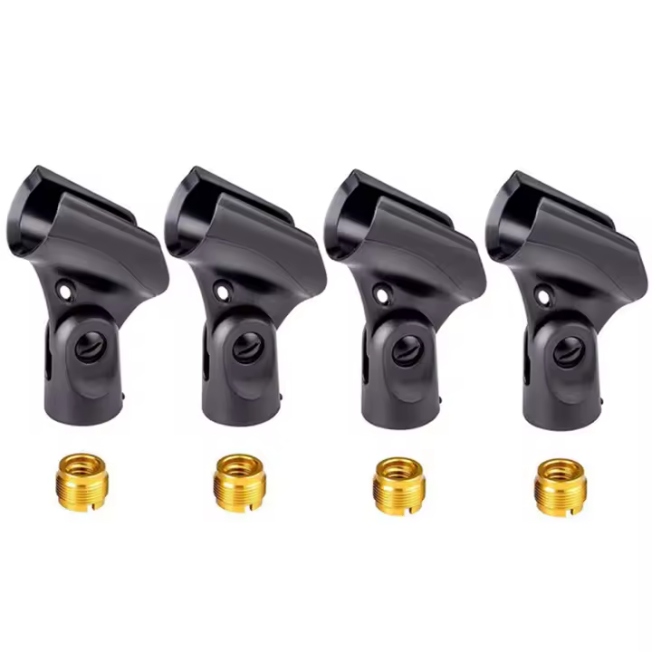 Soporte Universal de Clip para micrófono, adaptadores de tuerca macho a hembra de 5/8 pulgadas, 4 unidades - 1