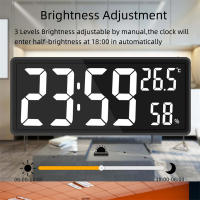 Reloj LED electrónico de pared Digital grande, temperatura y humedad, modo nocturno, mesa, 3 modos de visualización, 12/24H - details 4