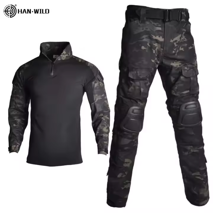 Entrenamiento con pantalones tácticos Hanye, usando ropa de camuflaje forestal para entrenar - 1