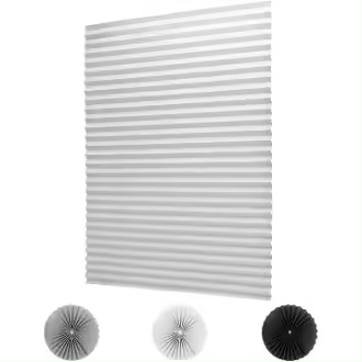 Persianas temporales inalámstricas totalmente opacas, cortinas de Tela plisadas, fáciles de Cortar e instalar con 4 clips - 1