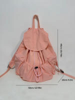 Mochila de moda Práctico diseño de cordón de gran capacidad Nicho casual y liviano hombres y mujeres pueden llevar mochila de tela lavada - details 1