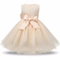 Elegante Vestido de Princesa para Niñas Talla de Flor Elegante Grandes Lazos - details 6