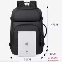Mochila expandible para ordenador portátil de 17 pulgadas para hombre, bolsa impermeable para Notebook, mochila escolar USB, bolsa de viaje deportiva para hombre - details 0